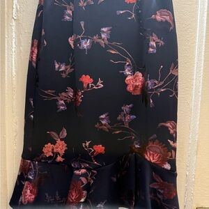 Dex Black Floral Pencil Skirt